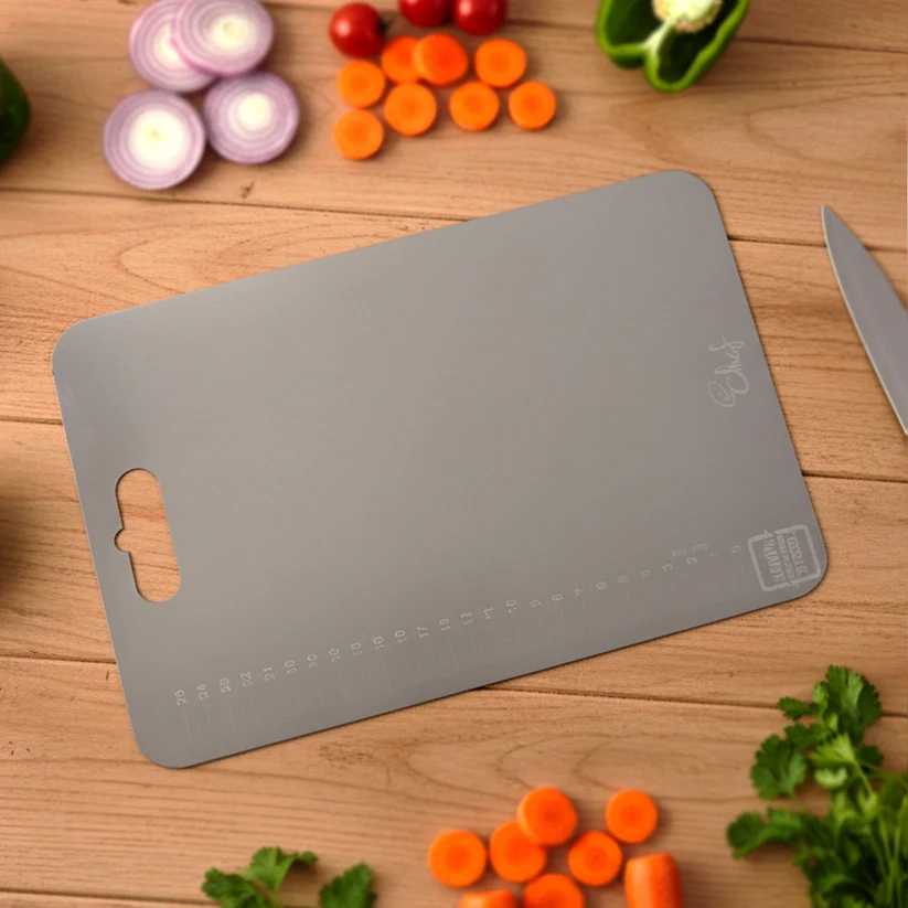 Large Stainless Steel Cutting Board – 31x20.5cm with Scale - Image 3