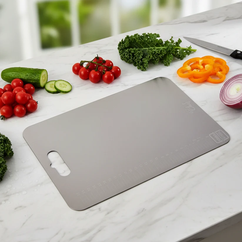 Large Stainless Steel Cutting Board – 31x20.5cm with Scale - Image 5